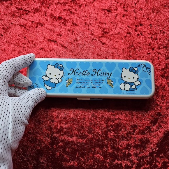 Box Case Pencil Pen Hello Kitty Sanrio 1998 Blue - Picture 6 of 12